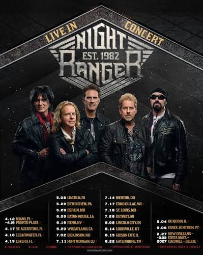 Night Ranger tour poster — 2026–2027